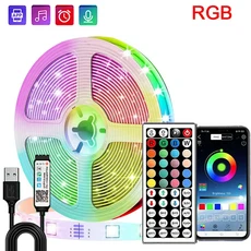 방에 대 한 Led 조명 원격 및 APP 제어와 RGB 스트립 홈 침실 장식 파티에 테이프 리본, 01 RGB Led Strip, 04 0.5미터