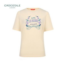 크로커다일레이디 플라워 레터링 프린트 라운드 티셔츠_CLCMTS902 CLCMTS902