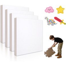 고밀도 XPS 폼 보드 4팩 11.7x11.7x0.79인치 폴리스티렌 크래프트 시트 단단하고 모양 잡기 쉬운 DIY 모델링 아트 프로젝트 파티 장식 코스프레 소품 제작 조각 단열재, white, 47x23.5x1.18in