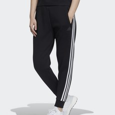 adidas 愛迪達 女款logo線條針織縮口褲