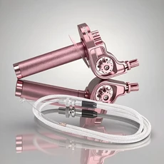 7/8인치(22mm) 오토바이 스로틀 그립 CNC 알루미늄 퀵 트위스트 어셈블리(케이블 포함), 10 pink