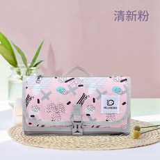 嬰兒尿布墊 防水 折疊隔尿墊 便攜式 可攜式隔尿墊 換尿墊 多功能便攜式 寶寶隔尿墊 隨身隔尿墊 隔尿墊 易清洗 尿布墊, 清新粉, 1個