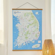 대한민국지도 + 핀스티커 벽걸이 우리나라 전국여행지도 대형 포스터, 단품