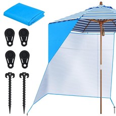 Bylion 대형 1.8 x 3m(6 x 10피트) 우산 사이드 쉐이드-UPF50+ 휴대용 비치 파라솔용 측벽 액세서리 탈착식 쉘터 벽 - 범용 캐노피 햇빛 가리개를 위한 방수, Bylion 대형 1.8 x 3m(6 x 10피트) 우
