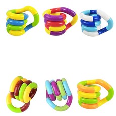 Fidget Toys 팩 피젯 트위스트 장난감 아동용 스타킹 스터퍼 선물 어린이 파티 선물 자폐증 자폐증 어린이 성인 스트레스 완화 감각 장난감 ADHD 장난감 (6), 1개