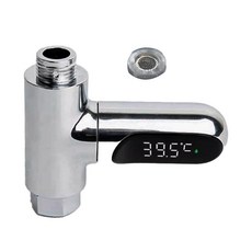 超能玩工 包退0費用 沐浴水溫計 水龍頭溫度計 蓮蓬頭水溫計 智慧水溫計 LED水溫感測器 水龍頭水溫計 洗澡沐浴溫度計, 1個, 智能水溫計