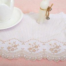 데코탑 넓은레이스3종 면자수레이스 쉬폰자수레이스 리폼장식, 면부케, 1개