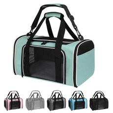 Yipincover 고양이 강아지 캐리어 부드러운 면 4.9kg15파운드 미만의 소형 고양이용 반려동물 여행 캐리어 솔리드 접이식 M 그린 248460, 17.0"L x 11.0"W x 11.0"H, 초록색