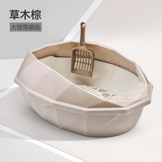 帶網格雙層半封閉松木大號貓砂盆, 1個, 如圖所示