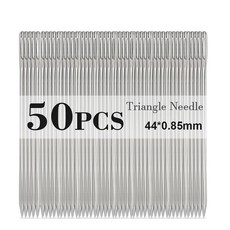 수제 가죽 바느질 가정 DIY 용품 파인트 프리즘 무딘 공예 라운드 스틸 스테인레스 바늘 헤드 핸드, Triangle 50PCS3, 한개옵션1