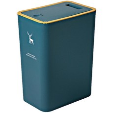 簡約按壓式垃圾桶，窄身設計，浴室臥室適用，多色可選, 藍色