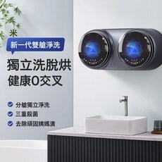 雙筒壁掛迷你洗衣機全自動小型內衣洗衣機洗烘一體高溫煮洗, 1個, 雙筒壁掛內衣洗衣機