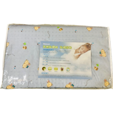Natural 嬰幼兒乳膠床墊 120x60x2.5公分 透氣排汗柔軟舒適 藍色印花, 藍色底印花隨機（不含枕頭）, 1個