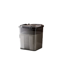 密封米桶食品儲存罐, 無輪 透黑, 1個