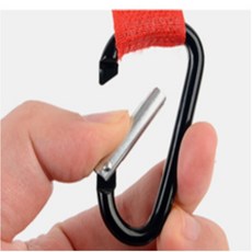 까미와사과 비너형 탈부착걸이 휴대용걸이봉, 레드, 상세표기, 레드