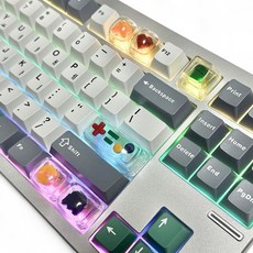 픽셀 포인트 키캡 기계식키보드 커스텀 투명 클리어 세트, 1개