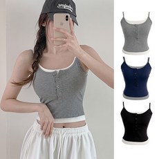 [수앤수][캡내장] 아냐 일체형 레이어드 헨리넥 나시 (26C023)