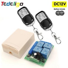 433 Mhz 범용 무선 원격 제어 스위치 DC 12V 10A 4CH 릴레이 수신기 모듈 및 4 채널 RF 433 mhz 원격 송신기, CHINA_1T 1B_2, 02 1T 1B_01 CHINA