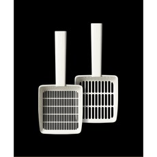 韓國SCOOPERS貓砂鏟 兩種孔徑3mm/6mm (白/灰)｜貓砂清潔必備，雙孔徑設計，輕鬆過濾各種貓砂, 1個, 灰色3mm