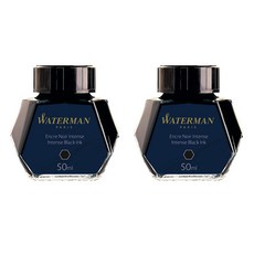 워터맨 만년필 병잉크 50ml, 흑색, 2개