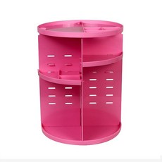 화장품 정리대 회전형 원형 회전 트레이 소품 정리함, 핑크레드