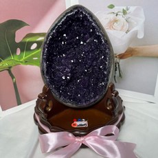 96號2.684kg頂級烏拉圭拋光紫水晶恐龍蛋晶洞ESPa綠瑪瑙邊方解石紫水晶洞