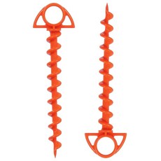 TGBoBiFiveY 그라운드 앵커의 나사 2팩 야외 텐트용 오렌지 나선형 말뚝 24.1cm(9.5인치) 길이, TGBoBiFiveY 그라운드 앵커의 나사 2팩, 야외