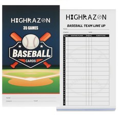 HIGH 하이RAZON 온 야구/소프트볼 라인업 카드 - 게임 30개 플레이어 명단 16명 120페이지 1개(카본 카피 4개) 코치용 야구 스코어북 시트 124093, 1, A-카본