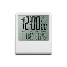 多功能自動對時電波鐘 溫度濕度計 鬧鐘 背光 可掛可立, 1個