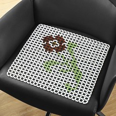 운전석방석 차량 자동차 쿨 시원한 카 사계절 옥돌 구슬, 럭키 플라워 48x48, 1개