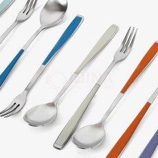 강렬한 파스텔 컬러형 티스푼 티포크 세트 세라믹코팅 모던디자인숟가락 수저선물 명품수저 도시락수저, 티스푼 레오민트 (CG74440), 1개