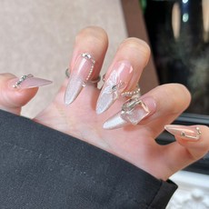 貓眼穿戴甲高級感閃鑽漸變新年美甲甲片小紅書爆款穿戴式指甲片, 1個, BY1727振翅花間:手工甲M碼#10片/袋