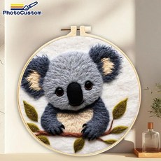 포토커스텀 나무늘보 양모 페인팅 키트 벽 예술 공예 동물 펠팅 홈 데코레이션, 1개, 2. MZH-128-2020-XP