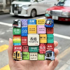 香港地鐵站造型亞克力冰箱貼, 網紅香港地鐵站冰箱貼【1個】