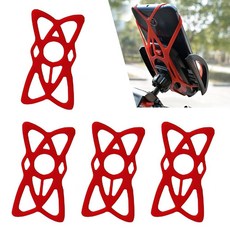 Dogary 오토바이 폰 마운트 테더 4개 미끄럼 방지 조절 가능한 실리콘 스트랩 야외 휴대폰 홀더 핸들바용 X자형 고탄성 GPS 테더 자전거용 범용 (레드), Dogary 오토바이 폰 마운트 테더 4개, 미끄럼 방