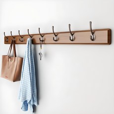 마켓플랜 빈티지 원목 벽걸이 더블 후크 8구, 엔틱, 1개