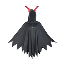 MrKnight 유니 나방 히어로 코스튬 만화 코스프레 후드 케이프 할로윈 파티 망토 블랙. 원사이즈