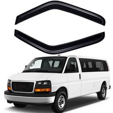오리지널 사이드 외부 마운트 레인 가드 쉐이드 2개 윈도우 바이저 96-14 쉐보레 익스프레스/GMC 사바나 1500 96-25 익스프레스/사바나 2500 3500 09-