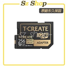 T-CREATE EXPERT S.M.A.R.T. Micro SDXC 256GB 附轉接卡 永久保固, 1個, 十銓Micro SDXC 256G