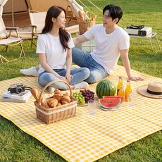 메이스 두꺼운 방수 돗자리 2M*2M, 상큼 옐로우
