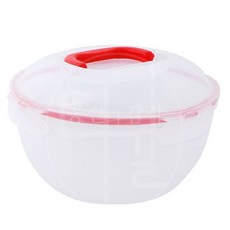 원형 수박 보관 통 4L 밀폐용기 25cm 반구형 플라스틱 손잡이 돔형 소형