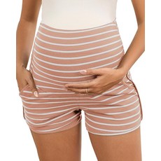 FMEYOA 임산부용 반바지 오버 벨리 편안한 라운지 수면 파자마 운동 주머니가 있는 임산부 반바지 회색. 231758