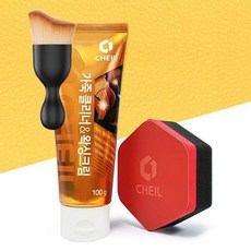 자동차가죽클리너 시트가죽 왁싱 크림 세정제 100g 다용도 먼지 브러쉬 세트, 1개, 1ml