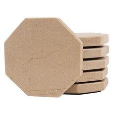 Radicaln 대리석 컵받침 수제 8.9cm(3.5인치) 베로나 스타 6개 세트 음료용 주방 식사 및 거실 장식에 이상적인 스톤