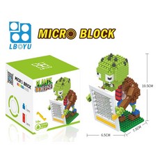 LBYU 樂柏裕 植物大戰僵屍 微顆粒積木 兒童休閑拼搭玩具, 1個, 防盗网僵尸