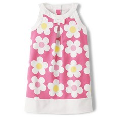 Gymboree 여아 및 유아용 민소매 여름 드레스 핑크 플라워