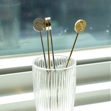 모리다인 써클 코인 롱 머들러 21.5cm, 실버, 1개