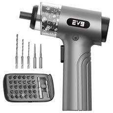 미니 전동 드릴 드라이버 EV9 타입C 충전, 그레이, 1개