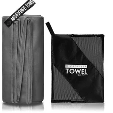 여행용 마이크로 화이버 타월 스포츠 건조 슈퍼 흡수성 목욕 비치 소프트 경량 요가 수영 체육관, 04 80x160cm, [16] Dark gray, 1개