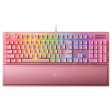 레이저 블랙위도우 V3 104키 유선 기계식 게이밍 키보드, 핑크, 녹축, 제조사축